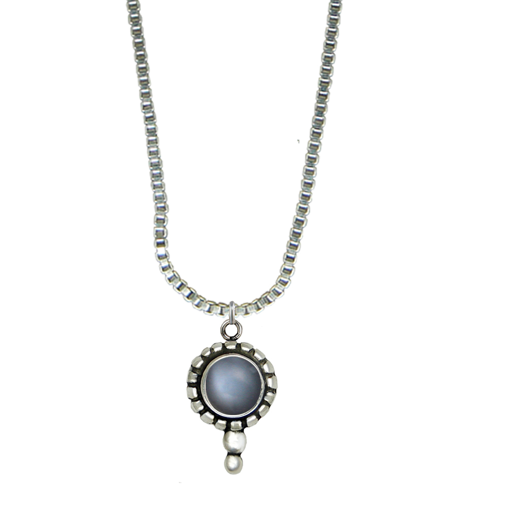 Sterling Silver Little Grey Moonstone Pendant Necklace